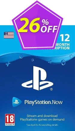 26% OFF PlayStation Now - 12 Month Subscription - USA  Discount