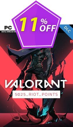 11% OFF Valorant 5025 Riot Points PC Coupon code
