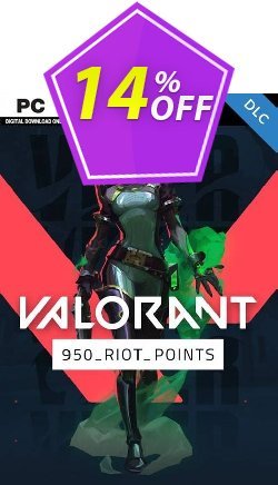 14% OFF Valorant 950 Riot Points PC Coupon code