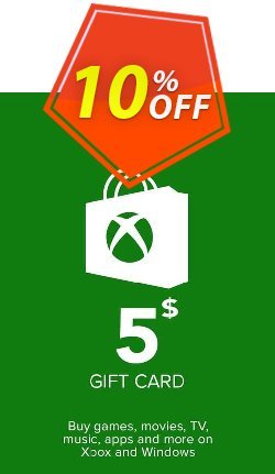 10% OFF Xbox Gift Card - 5 USD Discount