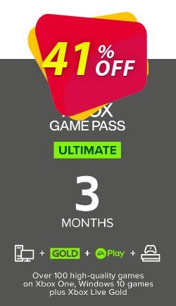 41% OFF 3 Month Xbox Game Pass Ultimate Xbox One / PC Discount