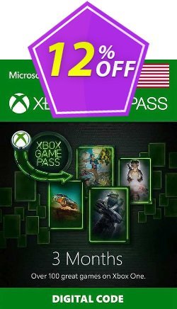 12% OFF 3 Month Xbox Game Pass Xbox One - USA  Discount