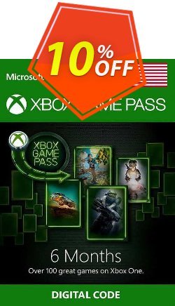 10% OFF 6 Month Xbox Game Pass Xbox One - USA  Discount