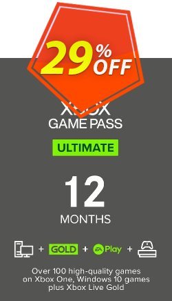 29% OFF 12 Month Xbox Game Pass Ultimate Xbox One / PC Discount