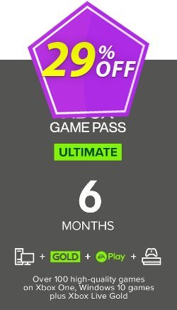 29% OFF 6 Month Xbox Game Pass Ultimate Xbox One / PC - WW  Discount