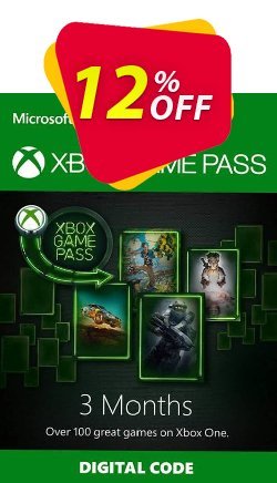 12% OFF 3 Month Xbox Game Pass Xbox One Discount