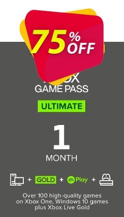 75% OFF 1 Month Xbox Game Pass Ultimate Xbox One / PC - Non-Stackable  Coupon code