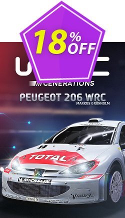 18% OFF WRC Generations - Peugeot 206 WRC 2002 PC - DLC Coupon code