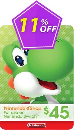 11% OFF Nintendo eShop Card $45 - USA  Coupon code