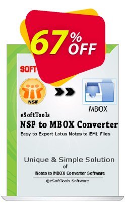 Coupon code eSoftTools NSF to MBOX Converter - Personal License