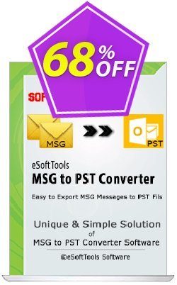 68% OFF eSoftTools MSG to PST Converter Coupon code