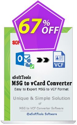 Coupon code eSoftTools MSG to vCard Converter - Corporate License