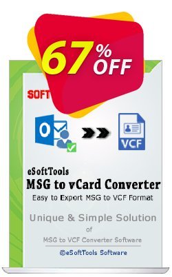 67% OFF eSoftTools MSG to vCard Converter - Techcnician License Coupon code