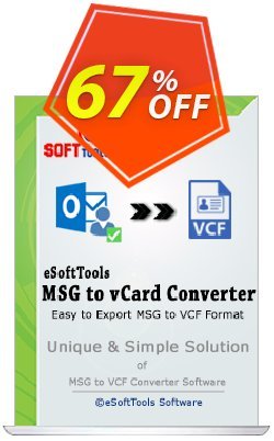 Coupon code eSoftTools MSG to vCard Converter - Enterprise License