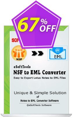 67% OFF eSoftTools NSF to EML Converter - Enterprise License Coupon code