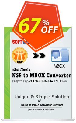 67% OFF eSoftTools NSF to MBOX Converter - Corporate License Coupon code