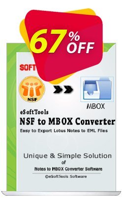 67% OFF eSoftTools NSF to MBOX Converter - Enterprise License Coupon code