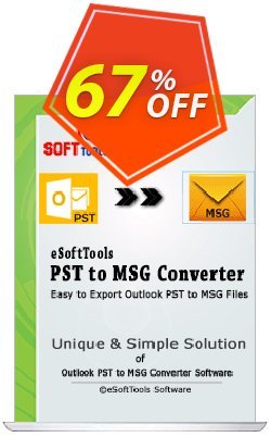 eSoftTools PST to MSG Converter - Corporate License Coupon, discount Coupon code eSoftTools PST to MSG Converter - Corporate License. Promotion: eSoftTools PST to MSG Converter - Corporate License offer from eSoftTools Software