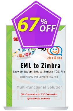 eSoftTools EML to Zimbra Converter - Corporate License Coupon, discount Coupon code eSoftTools EML to Zimbra Converter - Corporate License. Promotion: eSoftTools EML to Zimbra Converter - Corporate License offer from eSoftTools Software