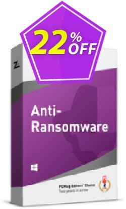 22% OFF ZoneAlarm Anti-Ransomware - 3 PCs License Coupon code