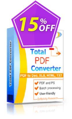 15% OFF Coolutils Total PDF Converter - Site License  Coupon code