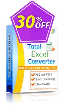 30% OFF Coolutils Total Excel Converter - Commercial License  Coupon code