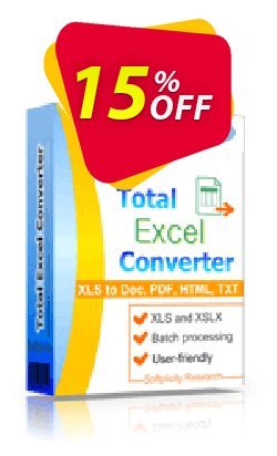 15% OFF Coolutils Total Excel Converter - Site License  Coupon code