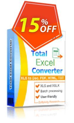 15% OFF Coolutils Total Excel Converter - Site License  Coupon code