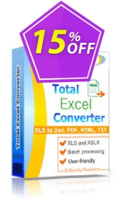 Coolutils Total Excel Converter Coupon, discount 30% OFF JoyceSoft. Promotion: 
