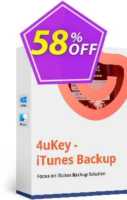 58% OFF Tenorshare 4uKey iTunes Backup - 1 month License  Coupon code