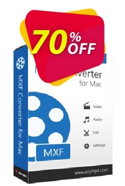 70% OFF AnyMP4 MXF Converter for Mac - 1-year  Coupon code