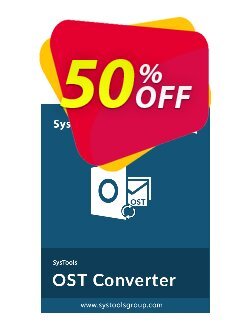 50% OFF SysTools OST Converter - Corporate License  Coupon code