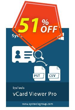 51% OFF SysTools vCard Viewer Pro Coupon code