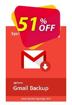 51% OFF SysTools GMail Backup Coupon code