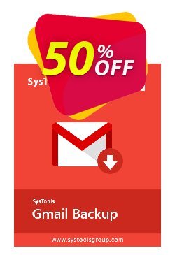 50% OFF SysTools GMail Backup - 50 Users Coupon code