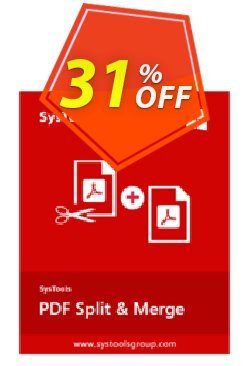 31% OFF SysTools PDF Split & Merge - All license type  Coupon code