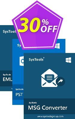 30% OFF Bundle Offer: SysTools MSG Converter + PST Converter + EML Converter Coupon code