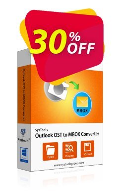 SysTools Outlook OST to MBOX Converter Coupon discount SysTools Summer Sale - 