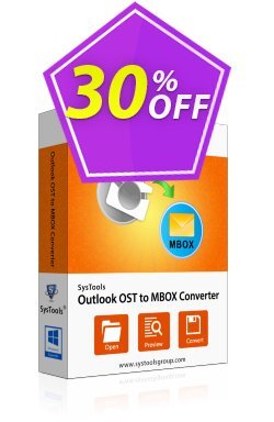 30% OFF Outlook OST to MBOX Converter - Business License Coupon code