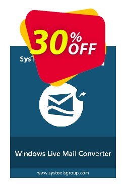 30% OFF SysTools Windows Live Mail Converter - Business  Coupon code