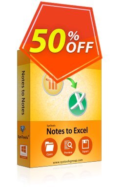 50% OFF SysTools Notes to Excel Coupon code