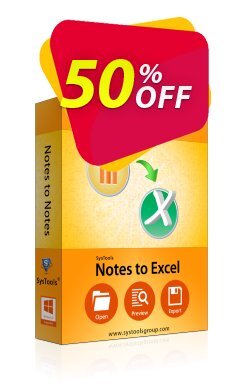 50% OFF SysTools Notes to Excel - Business  Coupon code