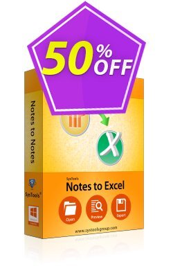 50% OFF SysTools Notes to Excel - Enterprise  Coupon code