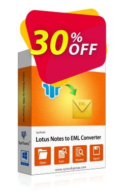 30% OFF SysTools Lotus Notes to EML Converter - Business  Coupon code