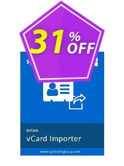 31% OFF SysTools vCard Importer Coupon code