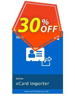 30% OFF SysTools vCard Importer - Enterprise  Coupon code