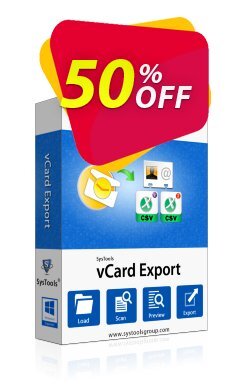 50% OFF SysTools vCard Export - Business License Coupon code