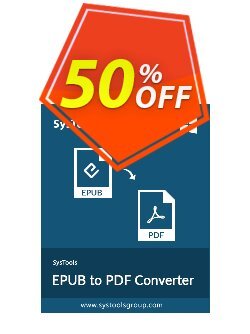 50% OFF SysTools EPUB to PDF Converter - Enterprise  Coupon code