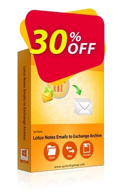 30% OFF SysTools Lotus Notes Emails to Exchange Archive Coupon code