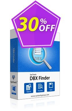 30% OFF SysTools DBX Finder - Business License  Coupon code